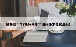 福特嘉年华(福特嘉年华油耗多少真实油耗)